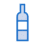 Illustration of a wine bottle in blue outline with a label in the middle section, perfect for large format printing.