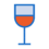 A minimalist icon of a wine glass with a blue outline, containing a red liquid halfway up the glass, evocative of detailed 3D printing designs.